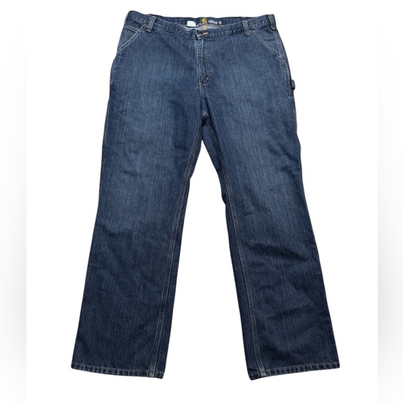 👖 Carhartt Carpenter Relaxed Fit Blue Jeans Men’s 41x31 Workwear 🛠️🔥 - Picture 1 of 5